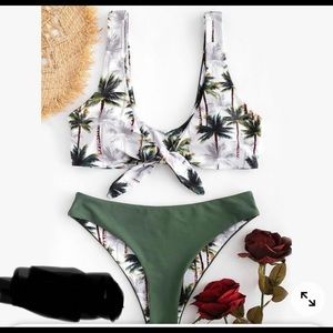 Palm tree print bikini